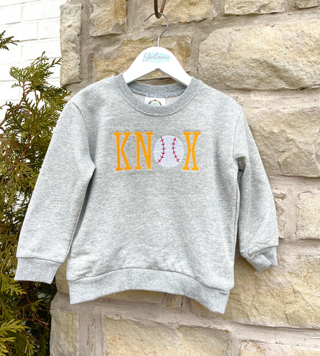 KNOX Grey Baseball Sweatshirt