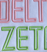 Delta Zeta 3D Puff Print White Sweatshirt