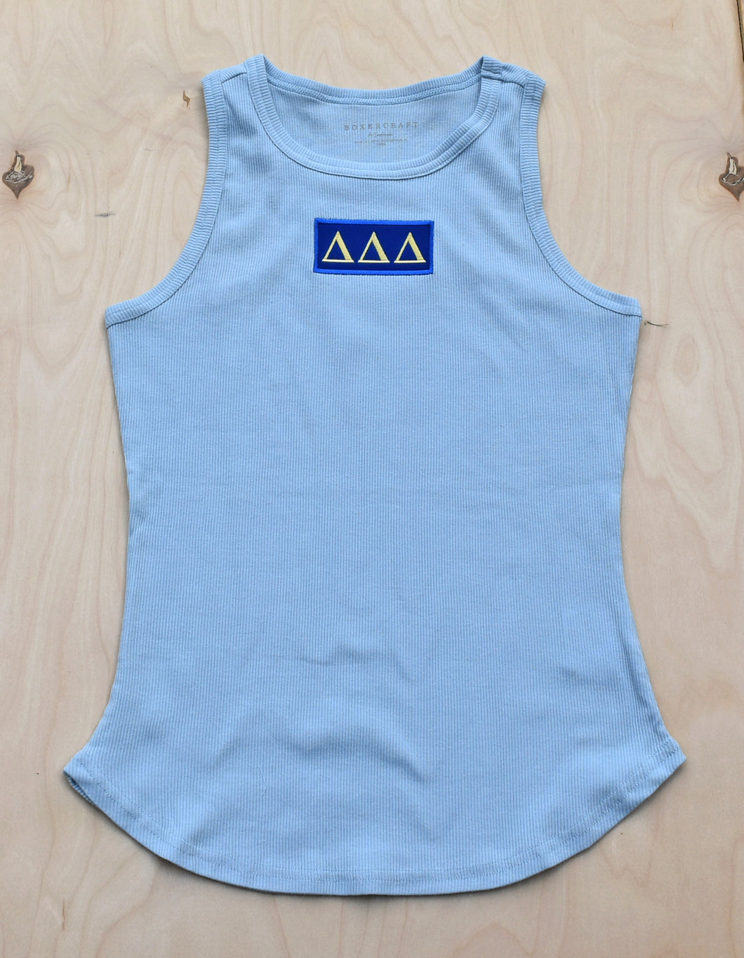 Tri Delta Patch Light Blue Tank