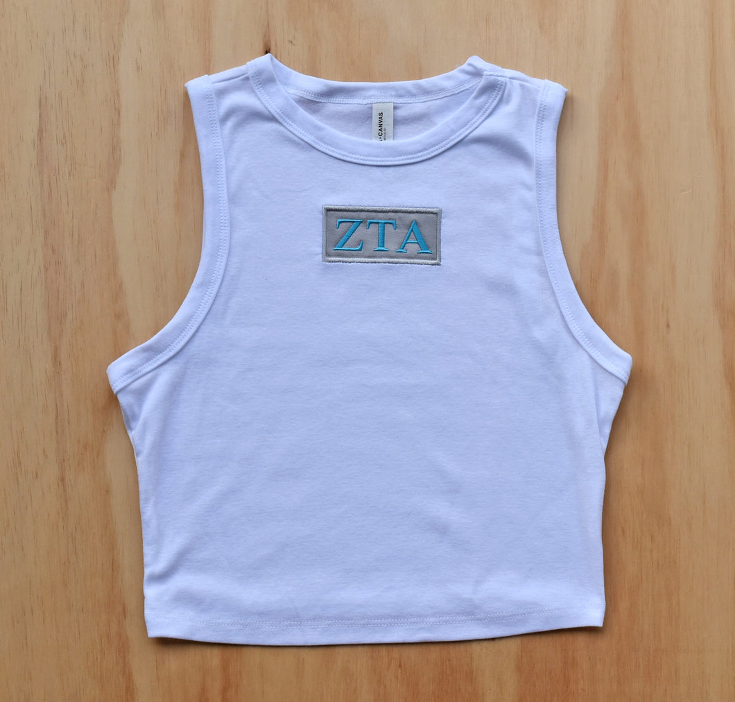 Zeta Tau Alpha Patch Crop Tank