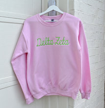 Delta Zeta Script Pink Sweatshirt