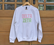 Delta Zeta 3D Puff Print White Sweatshirt