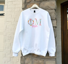 Phi Mu MOM White Floral Sweatshirt
