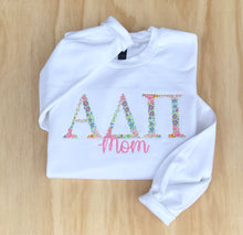 Alpha Delta Pi "Mom" Floral White Sweatshirt
