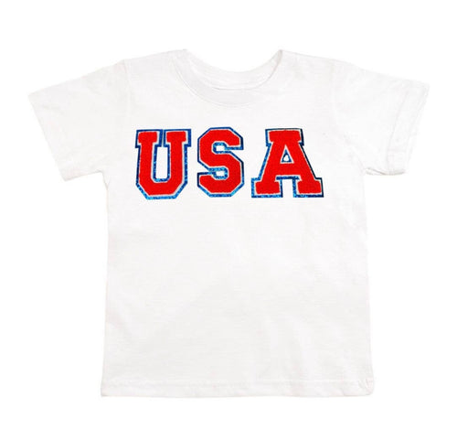 4th of July - USA Chenille Letter Tee