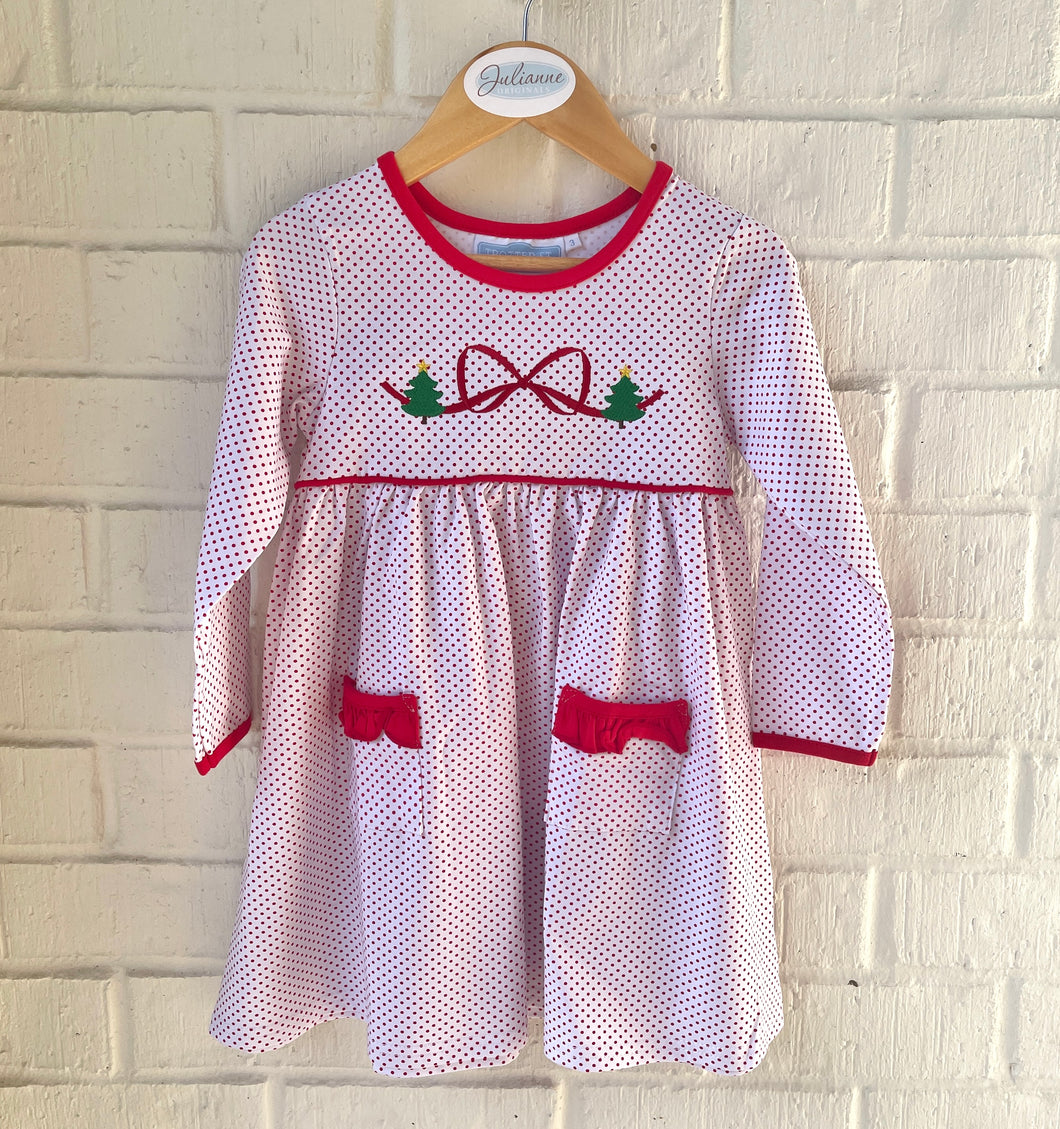 Christmas - Red Bow dotty Dress