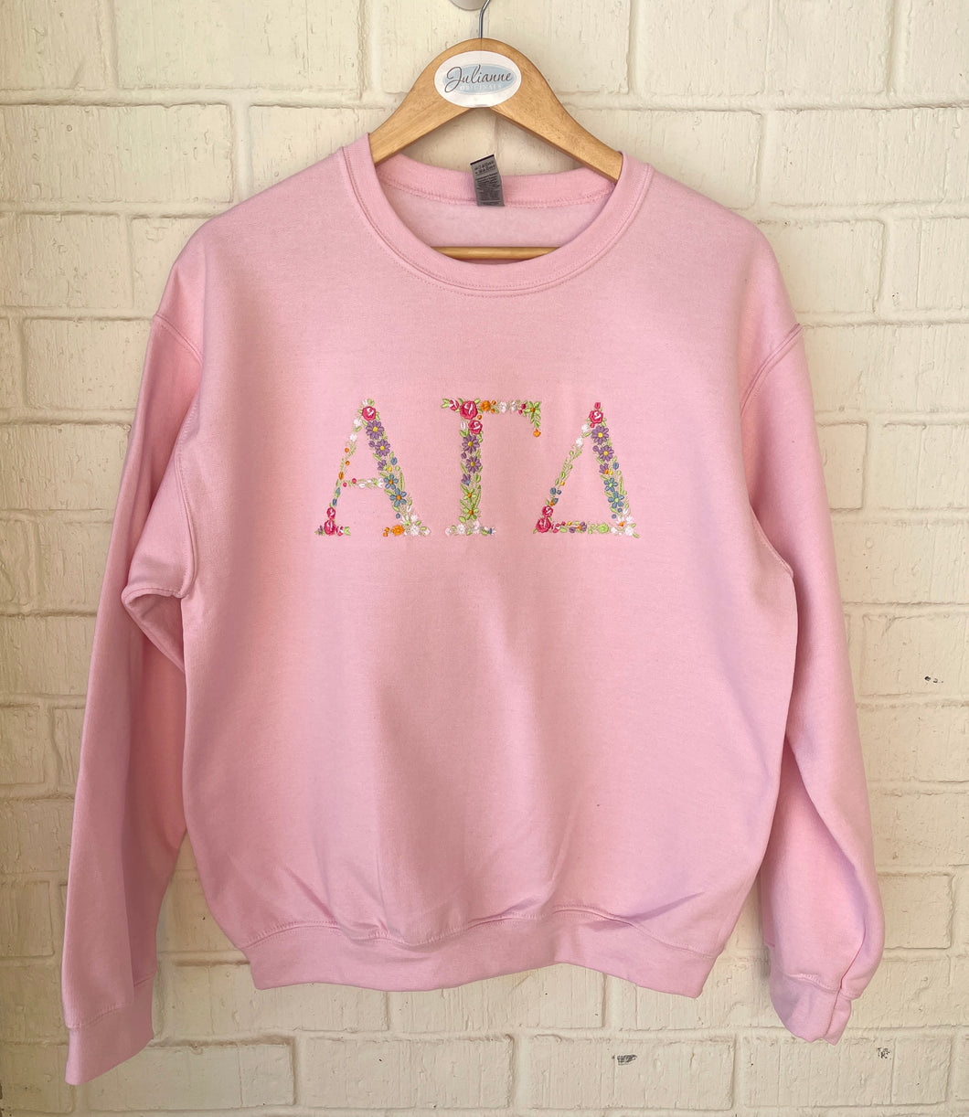Alpha Gamma Delta Pink Floral Sweatshirt