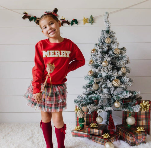 Christmas- Merry Glitter Chenille Sweatshirt