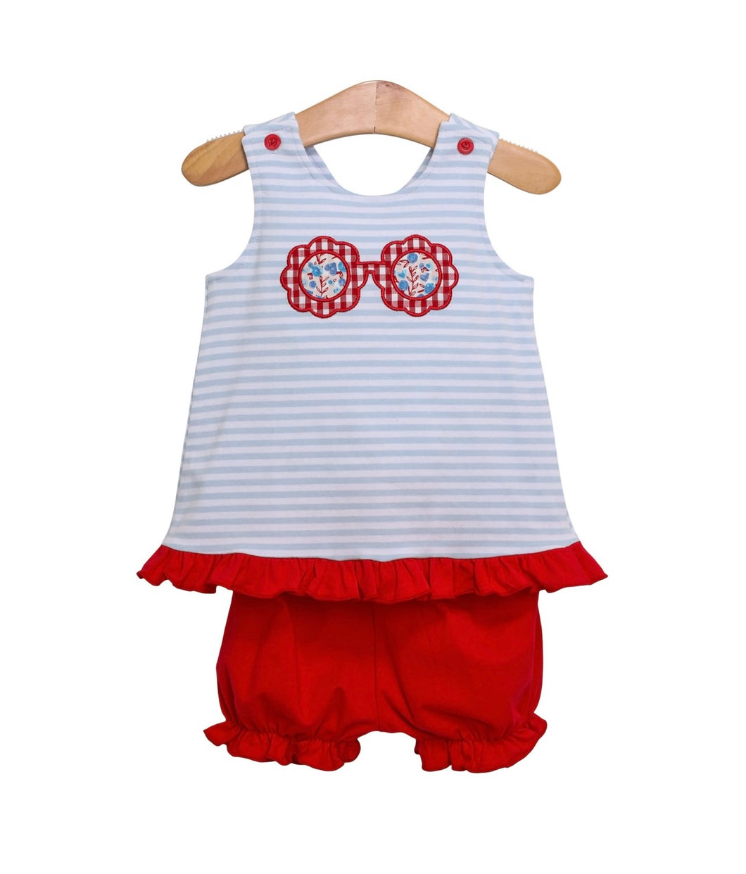 Summer - Patriotic Sunglasses Pinafore Set (size 6m left)