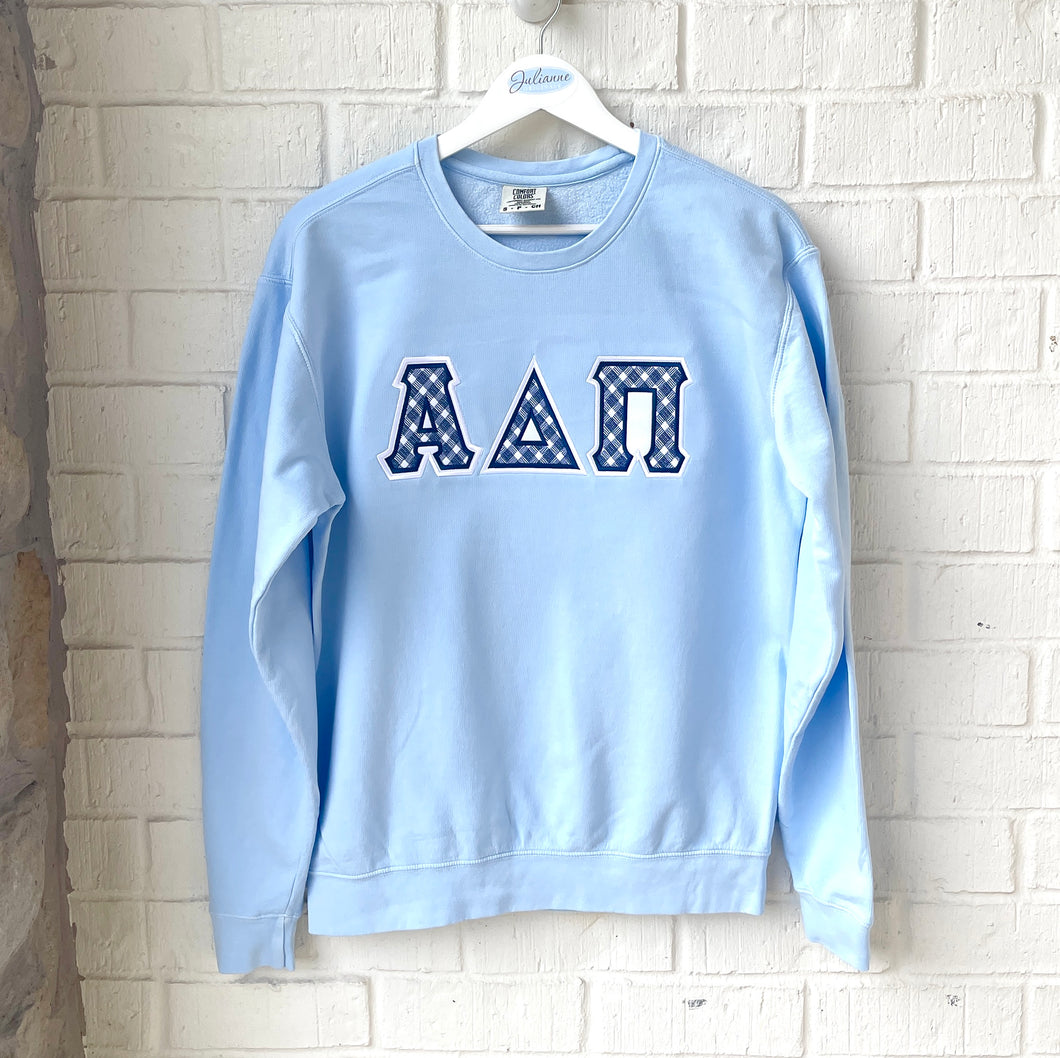 Alpha Delta Pi Blue Gingham Sweatshirt