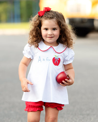 Back to School - A is for Apple Bloomer Set