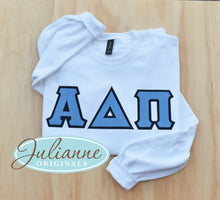 Alpha Delta Pi White Letter Sweatshirt