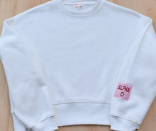 Alpha Omicron Pi Patch Sleeve White Sweatshirt