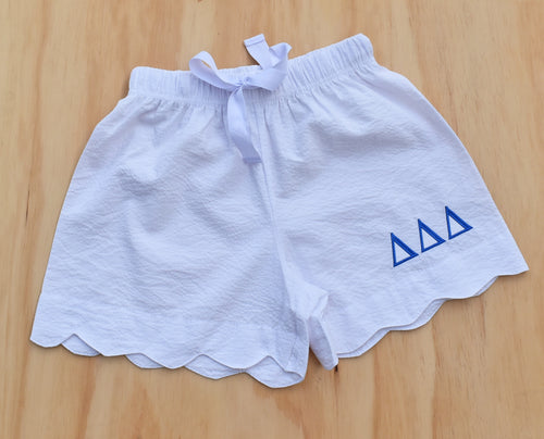 Tri Delta White Pj Short
