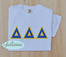 Delta Delta Delta White Letter tee