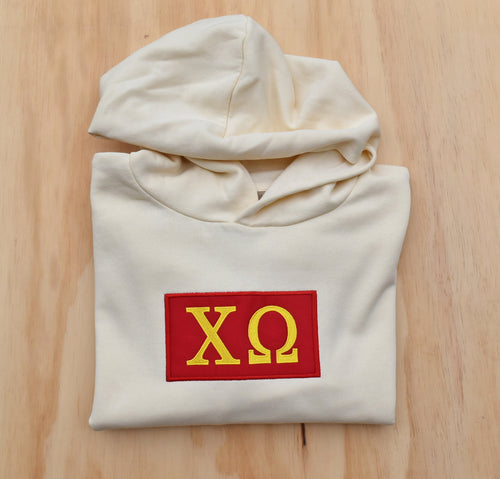 Chi Omega Patch Hooded Sweatshirt