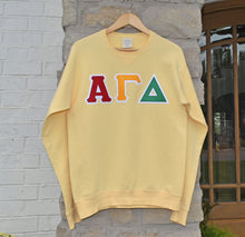 Alpha Gamma Delta Letter Yellow Sweatshirt