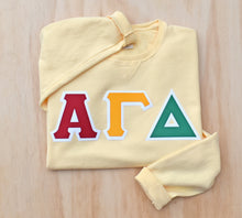 Alpha Gamma Delta Letter Yellow Sweatshirt