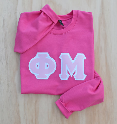 Phi Mu Pink Letter Sweatshirt