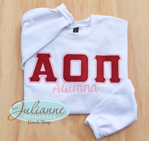 Alpha Omicron Pi Alumna White Classic Sweatshirt