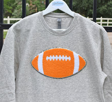 Chenille Football Grey Adult Sweatshirt