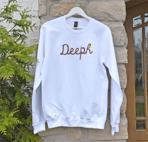 Deeph Script Delta Phi Epsilon White Sweatshirt