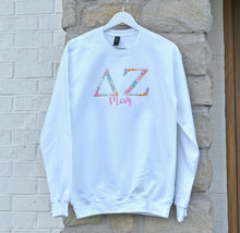 Delta Zeta "Mom" Floral White Sweatshirt
