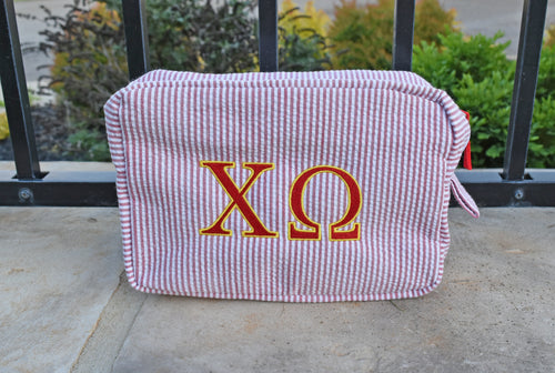 Chi Omega Red Cosmetic Bag