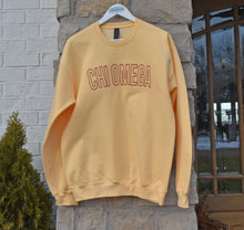 Chi Omega Outline Yellow Sweatshirt