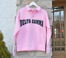 Delta Gamma Polo Collared Pink Sweatshirt