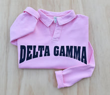 Delta Gamma Polo Collared Pink Sweatshirt