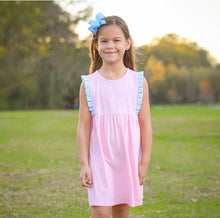 Blue Gingham Ruffle Dress