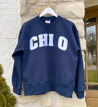 Chi Omega Navy Letter Sweatshirt