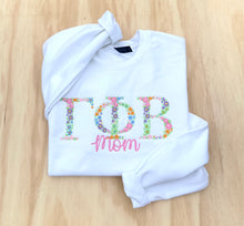 Gamma Phi Beta "Mom" Floral White Sweatshirt