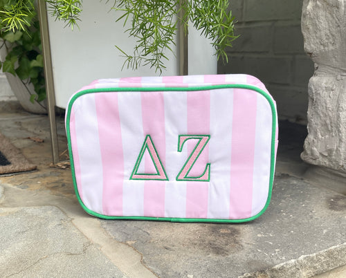 Delta Zeta Stripe Cosmetic Bag