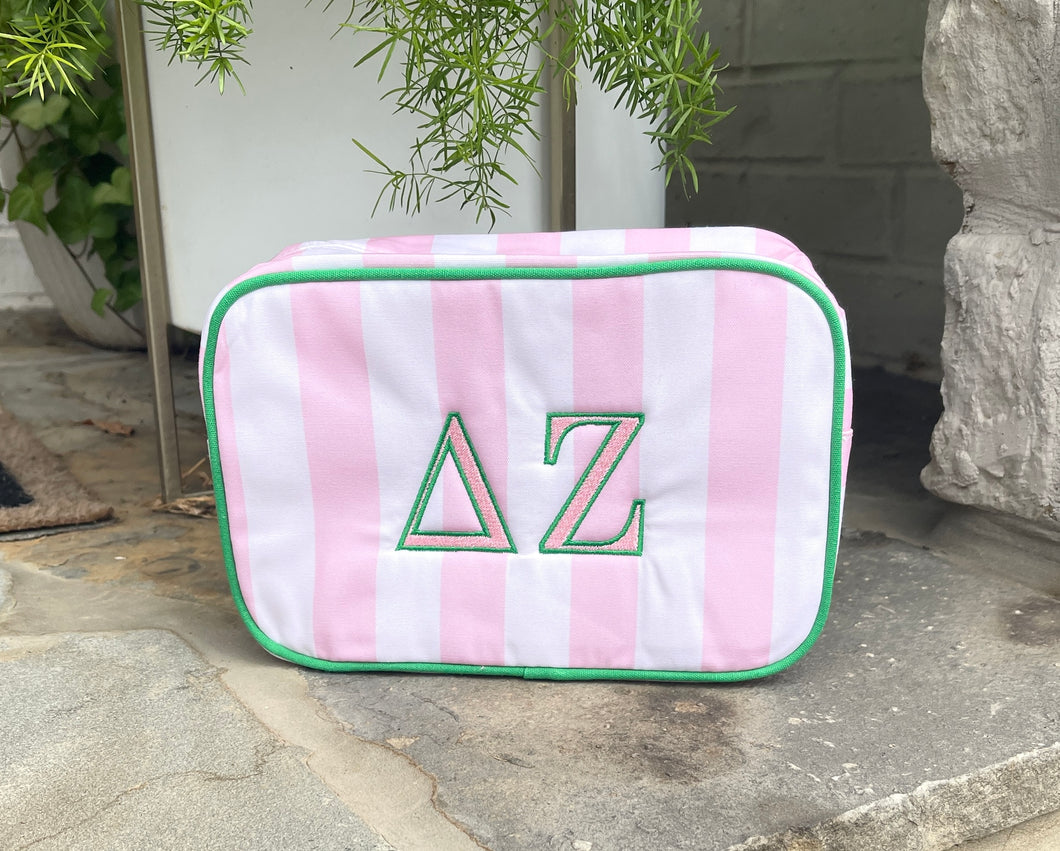 Delta Zeta Stripe Cosmetic Bag