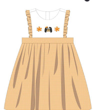 Hound Dog French Knot Orange Gingham Dress