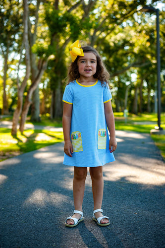 Back to School - Crayon  Applique Dress (Size 2 and 10 left)