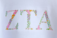 Zeta Tau Alpha Floral Letter White Sweatshirt