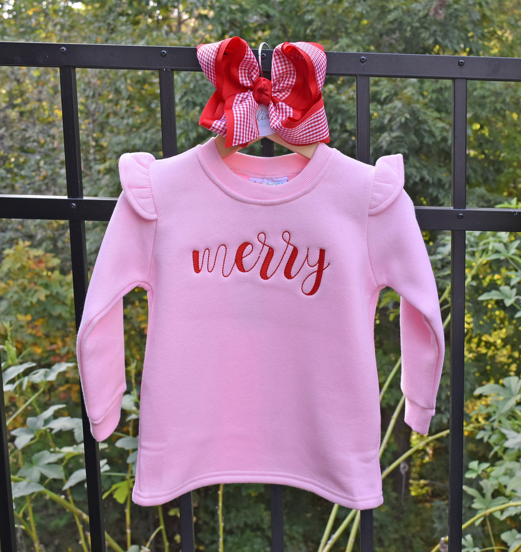 Christmas- Merry Pink Sweatshirt