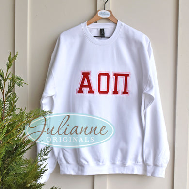 Alpha Omicron Pi White Sweatshirt