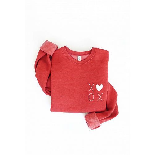 Valentines - XOXO Graphic Red Sweatshirt - Adult