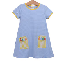 Back to School - Crayon  Applique Dress (Size 2 and 10 left)