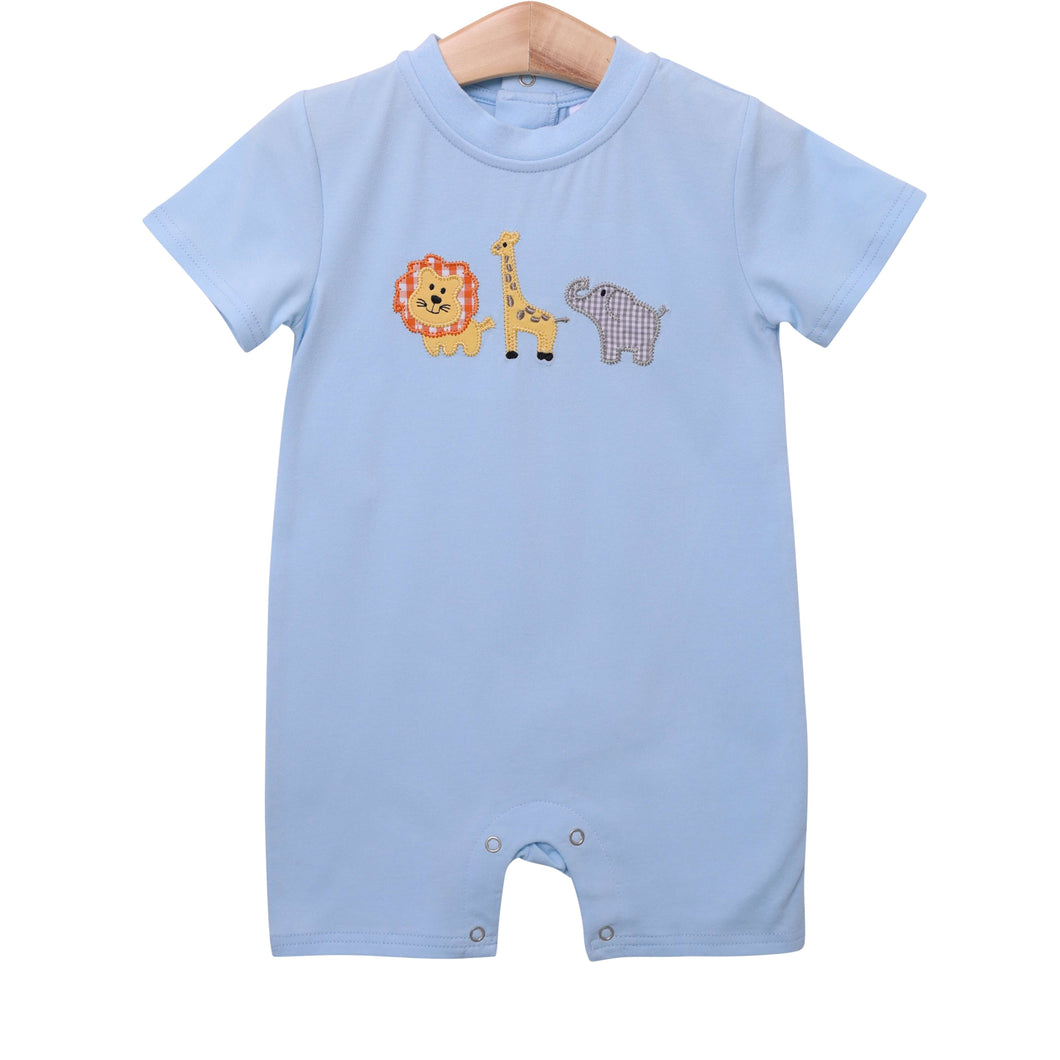 Summer - Zoo Friends Blue Romper