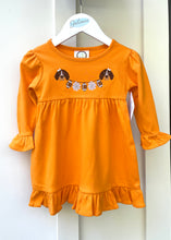 Hound dog Banner Orange Ruffle Dress