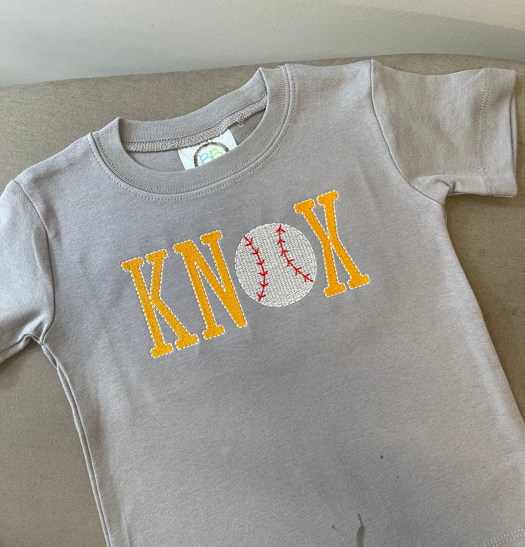 Knox Boys Grey Baseball Tee