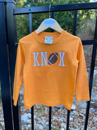 KNOX Football Orange Long Sleeve Tee