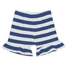 Summer - Navy Stripe Ruffle Shorts